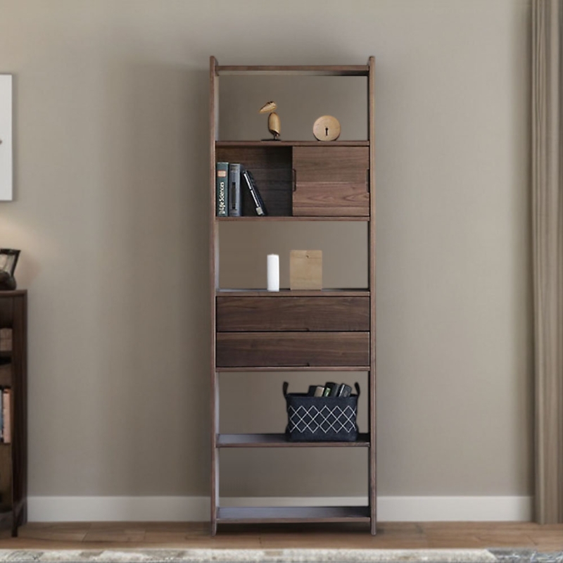 Solid Wood Bookshelf All Solid Wood Moving Door Bo Storage Bookcase