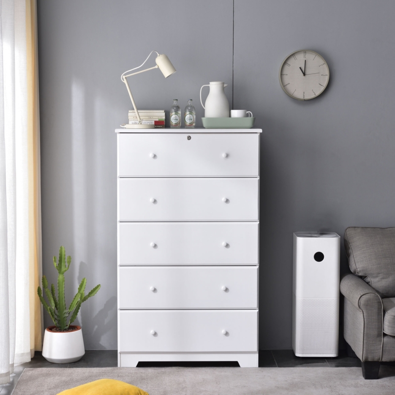 Solid Wood Isabella 5 Drawer DEEP DRAWER 55" High