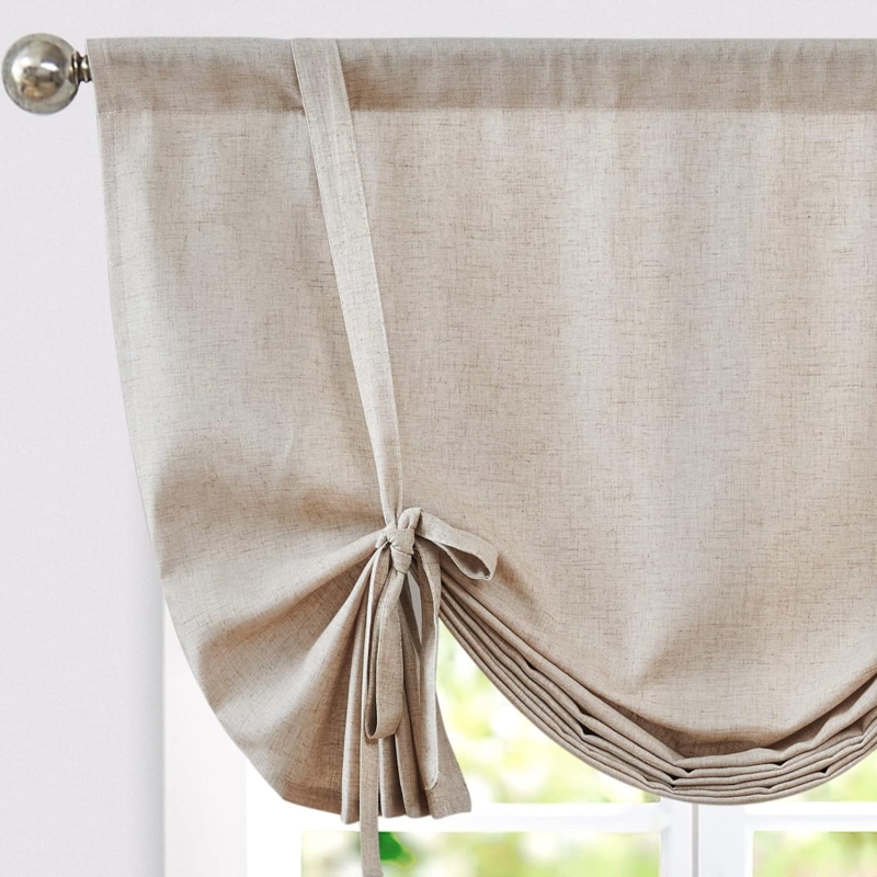 Solvay Linen Tie-Up 42'' W Window Valance