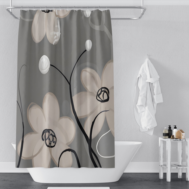 Somwya Abstract Floral Shower Curtain