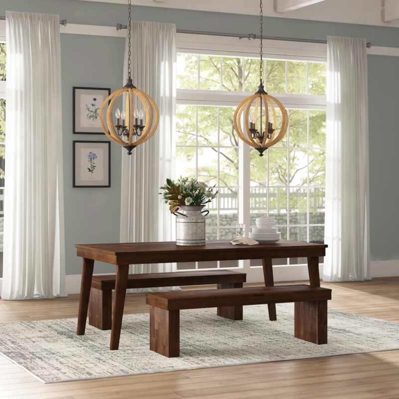 Stodola 3 - Piece Solid Wood Dining Set