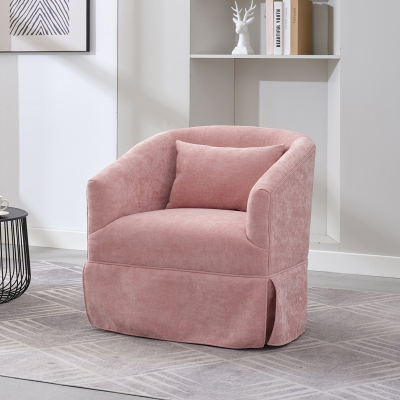 Swivel Accent Arm Chair With Plump Pillow Upholstered Comfy 360 Degree Swivel  Sofa Chair