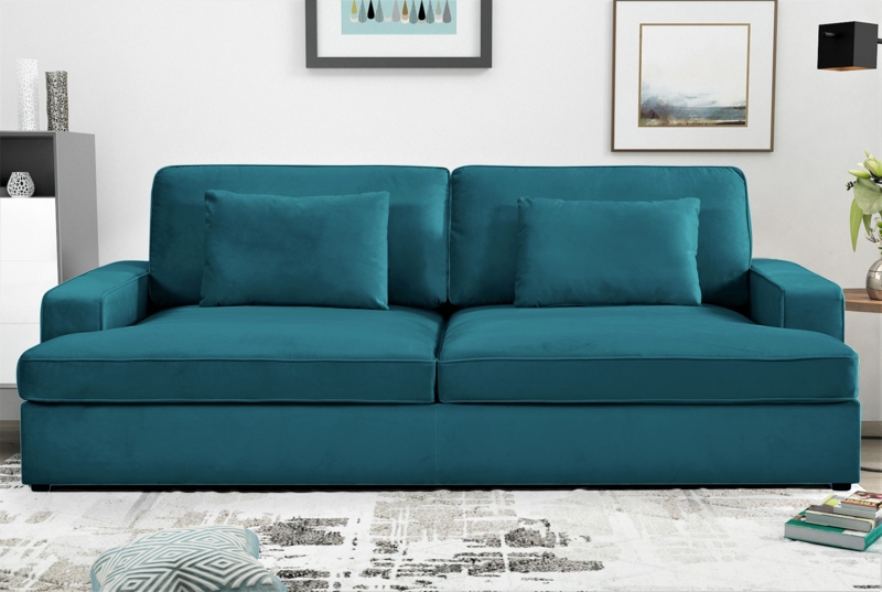 Taissa 94.49'' Velvet Oversized Recessed Arm Sofa