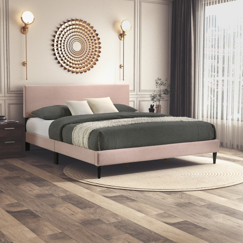 Tevrat Upholstered Platform Bed with Adjustable Headboard