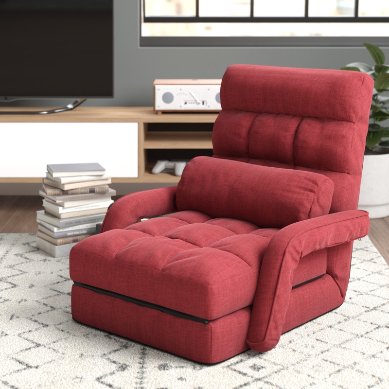 Trule Folding Lazy Sofa Floor Chair Sofa Lounger Bed with Armrests and ...