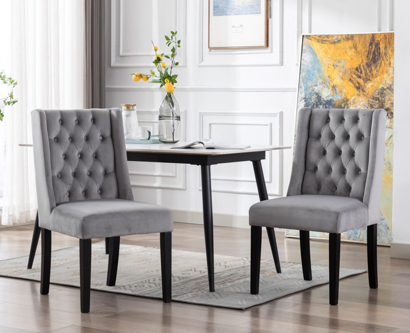 Tufted Velvet Solid Back Side Chair