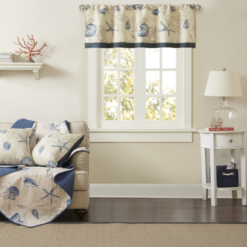 Turk Coastal Cotton Tailored 50'' W Window Valance in