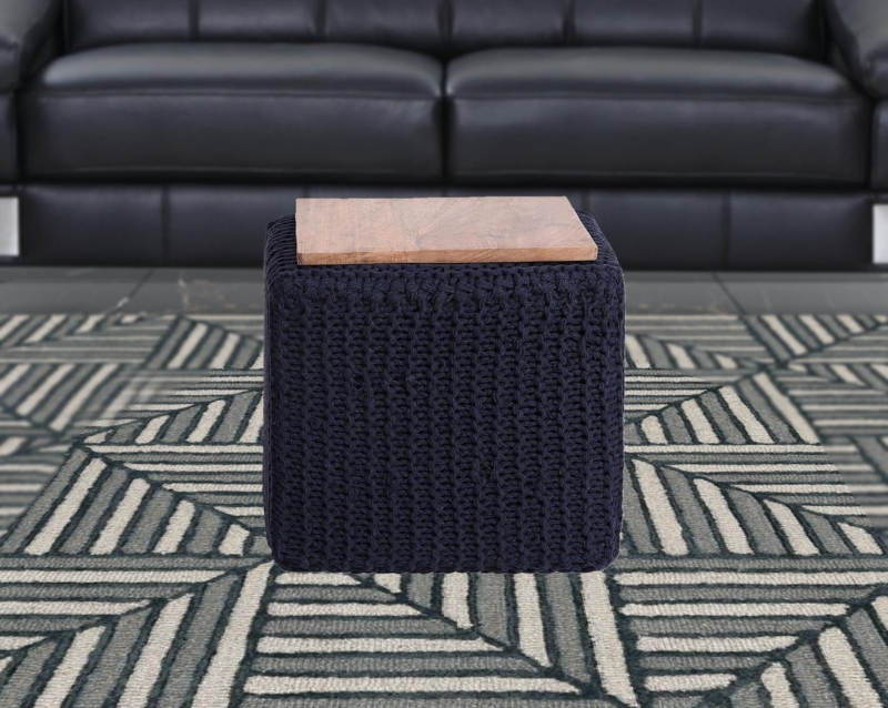 Turnipseed Cotton Upholstered Pouf
