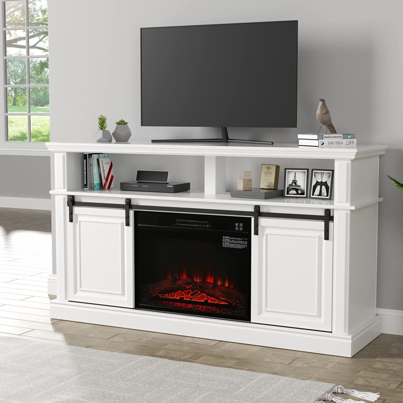 TV Stand for TVs up to 65" with Electric Fireplace Included