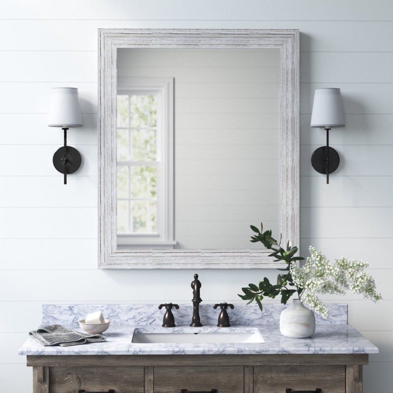 Uecker Rustic Distressed Bathroom / Vanity Mirror