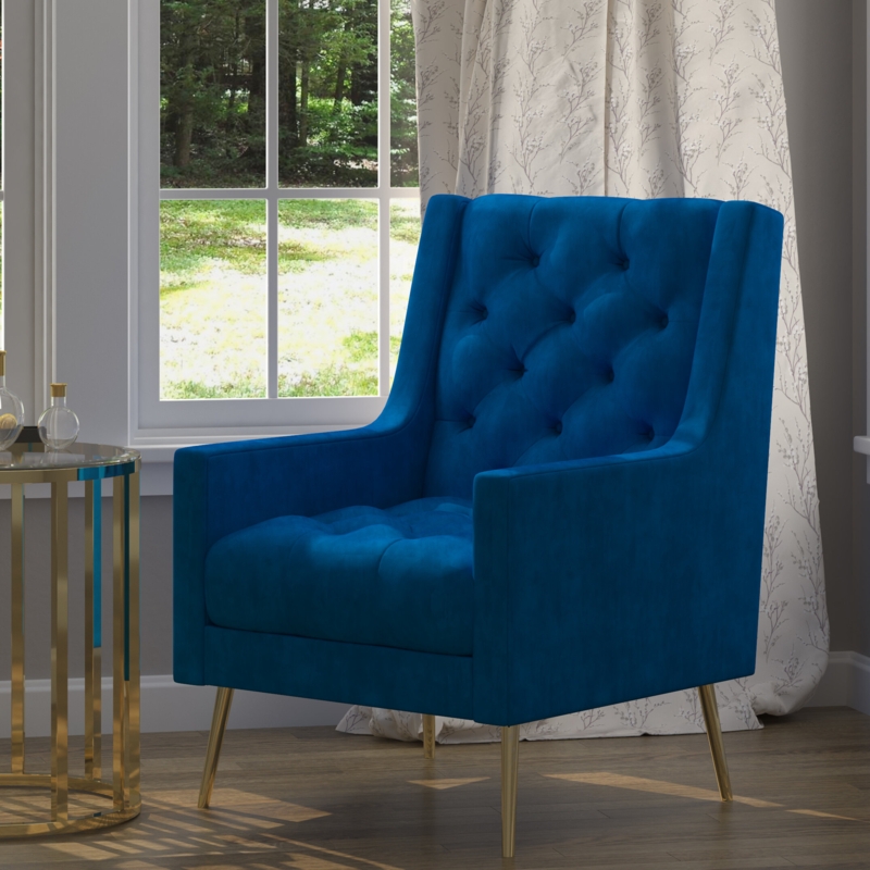 Velvet Wingback Chair
