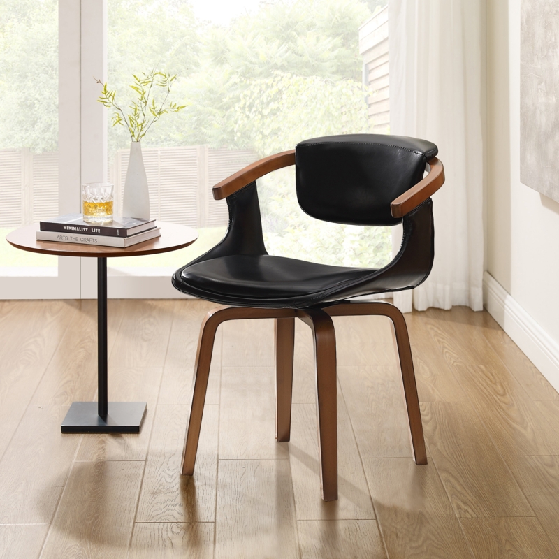 Wathen Janaan Vegan Leather Upholstered Swivel Armchair