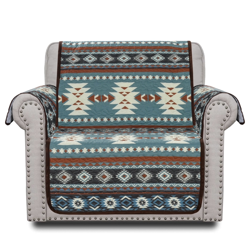 White Sand Trail Box Cushion Quilted Armchair Recliner Slipcover