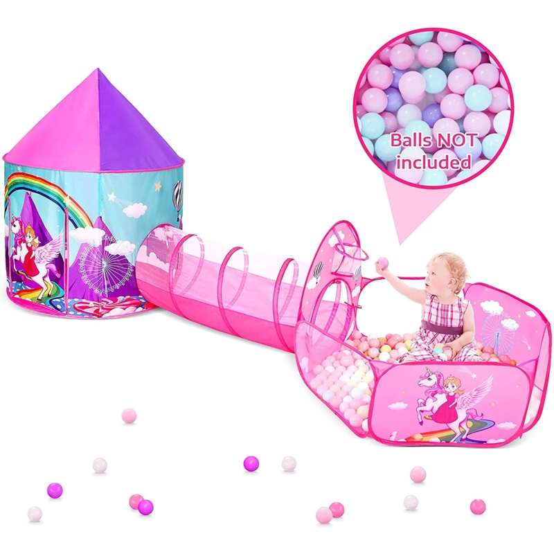 Wilwolfer 118'' W x 51'' D Indoor / Outdoor Pop-Up Play Tent