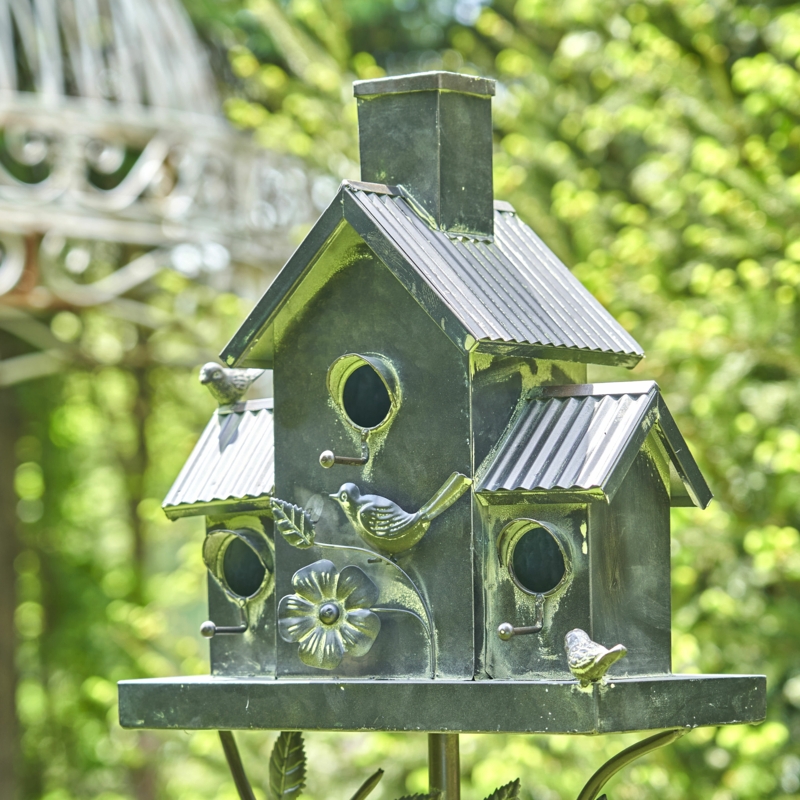 Yardley 75.75" H x 15.5'' W x 8'' D Metal Multihome Birdhouse Stake
