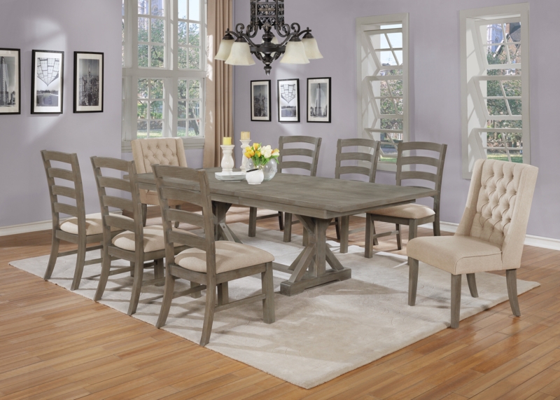 Aeman 9 - Piece Extendable Double Pedestal Dining Set