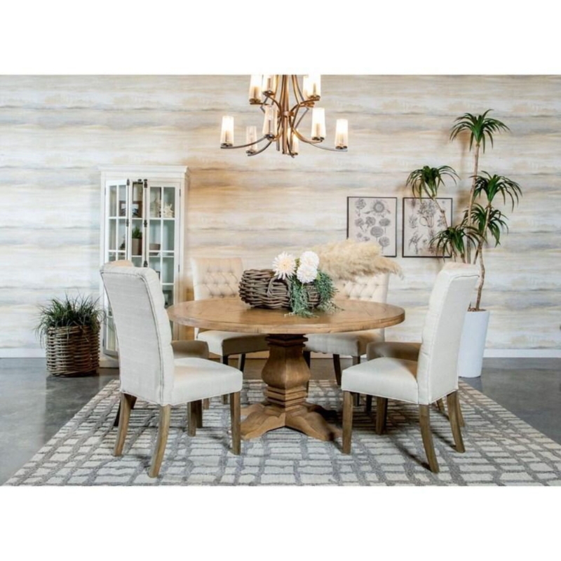 Braconi 5 - Piece Solid Wood Pedestal Dining Set