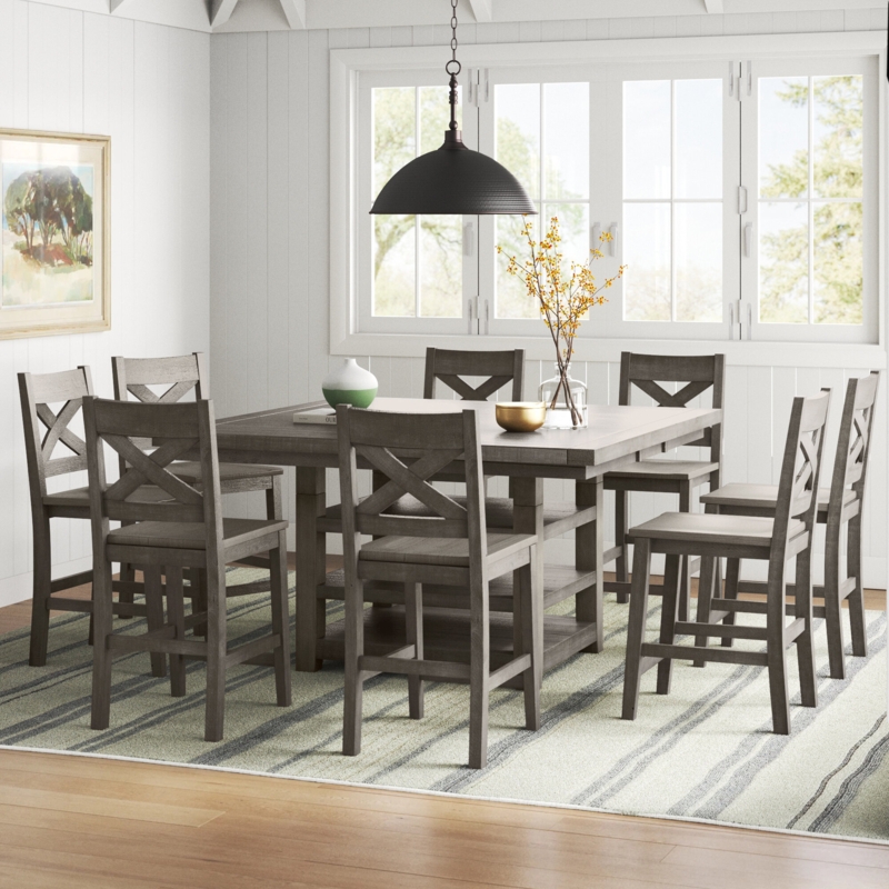Helmsley Extendable Solid Wood Pedestal Dining Set