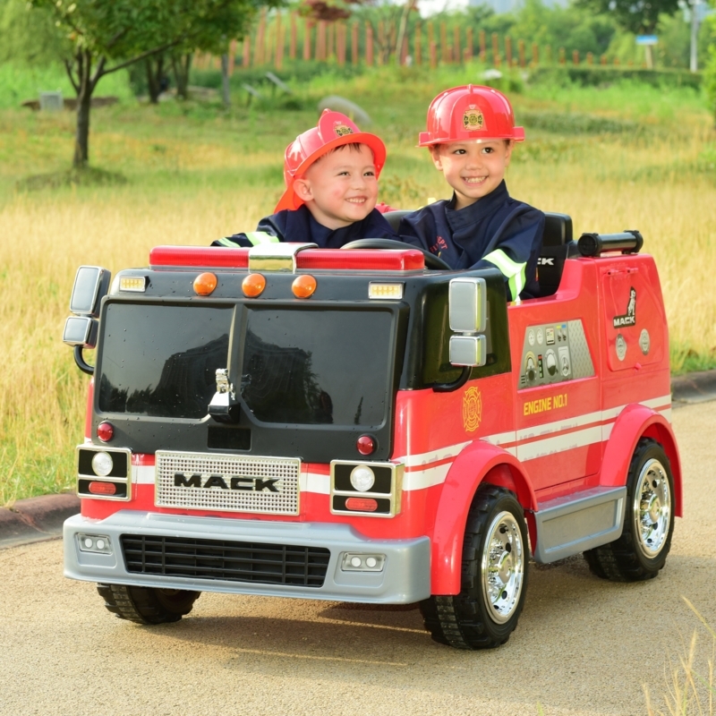 Kids ride on firetruck online