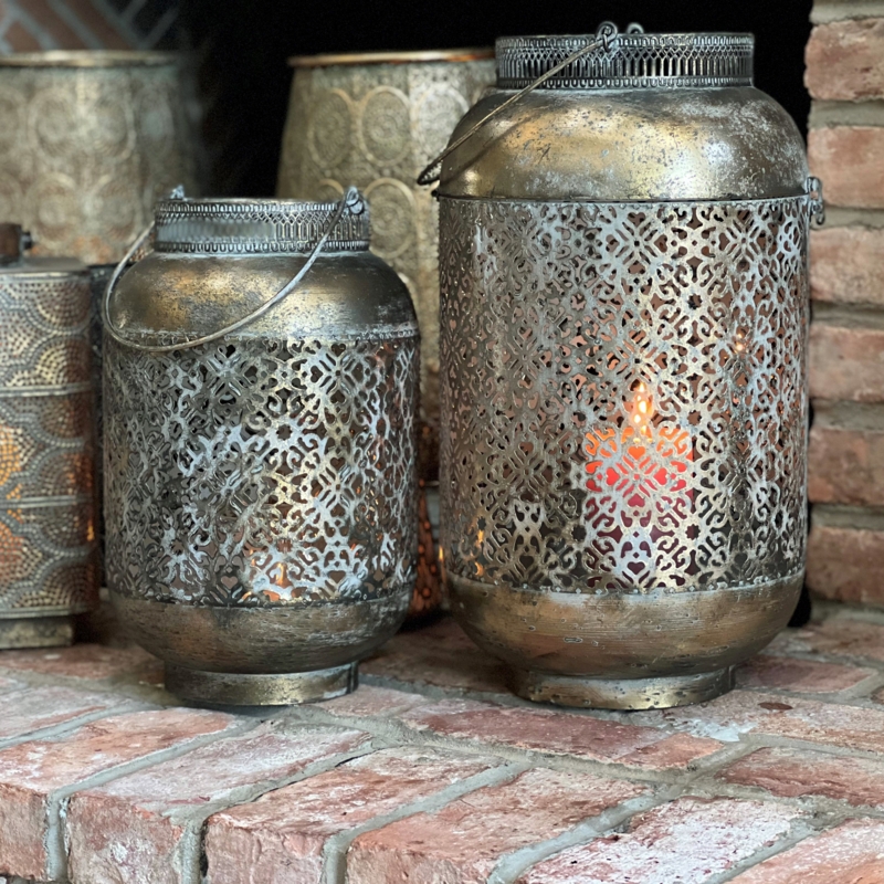 17'' H Metal Tabletop Lantern