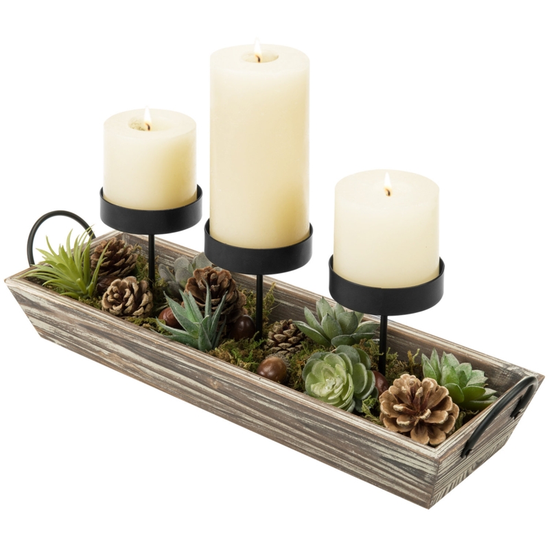 3 Slot Tabletop Candelabra Tray
