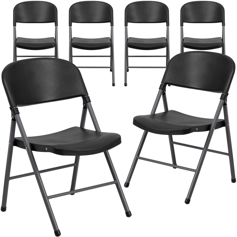 330 lb. Capacity Plastic Folding Chair with Steel Frame (Set of 6)
