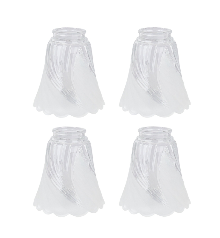 4.875'' H x 4.75'' W Glass Bell Ceiling Fan Fitter Shade (Set of 4)