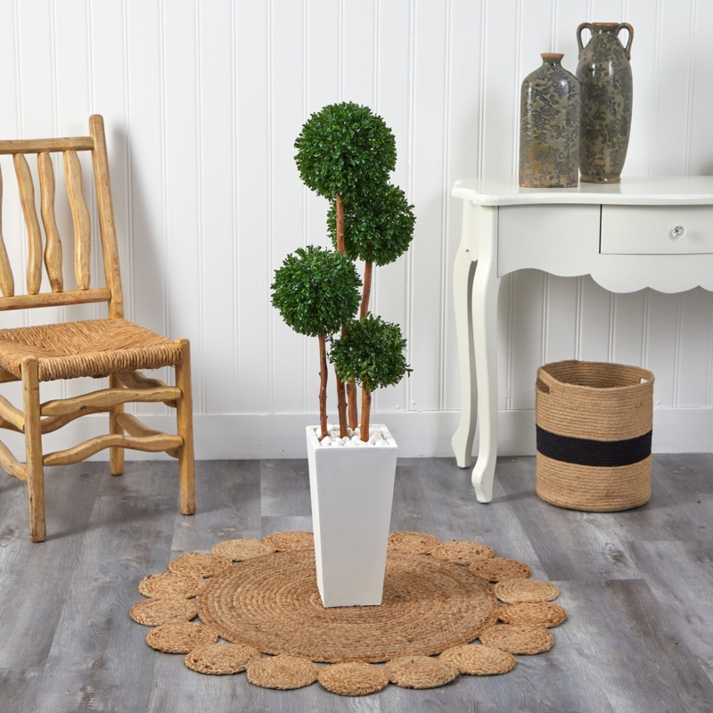 4ft. Boxwood Artificial Topiary Tree in Planter UV Resistant (Indoor/Outdoor)