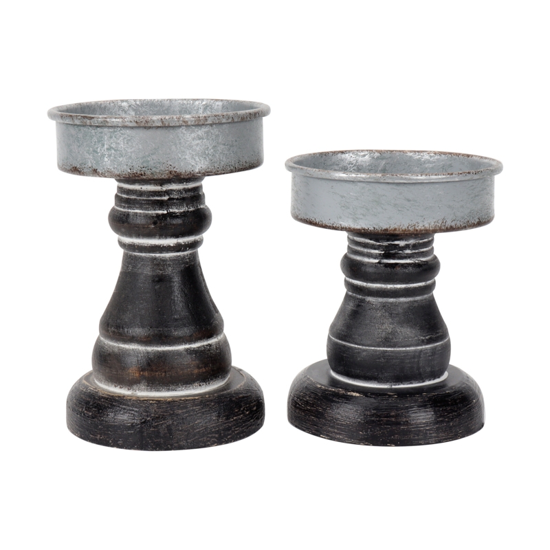 5.2'' H Wood Tabletop Candlestick
