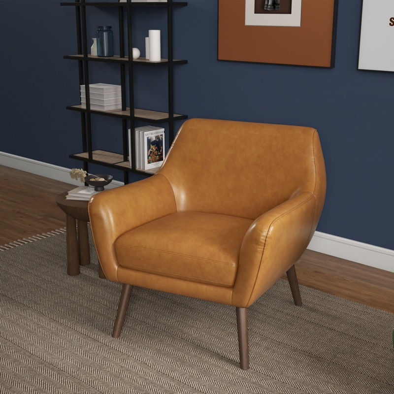 Ahern 76.2Cm  Wide Genuine Full Grain Leather Armchair