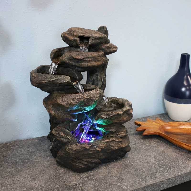Alfonso Weather Resistant Tabletop Fountain with Light