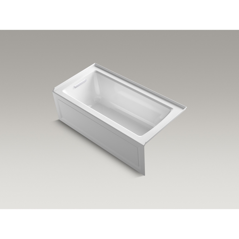Archer 60" x 30" Acrylic Alcove Soaking Bathtub with Comfort Depth