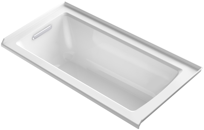 Archer 60" x 30" Alcove Soaking Bathtub with integral flange