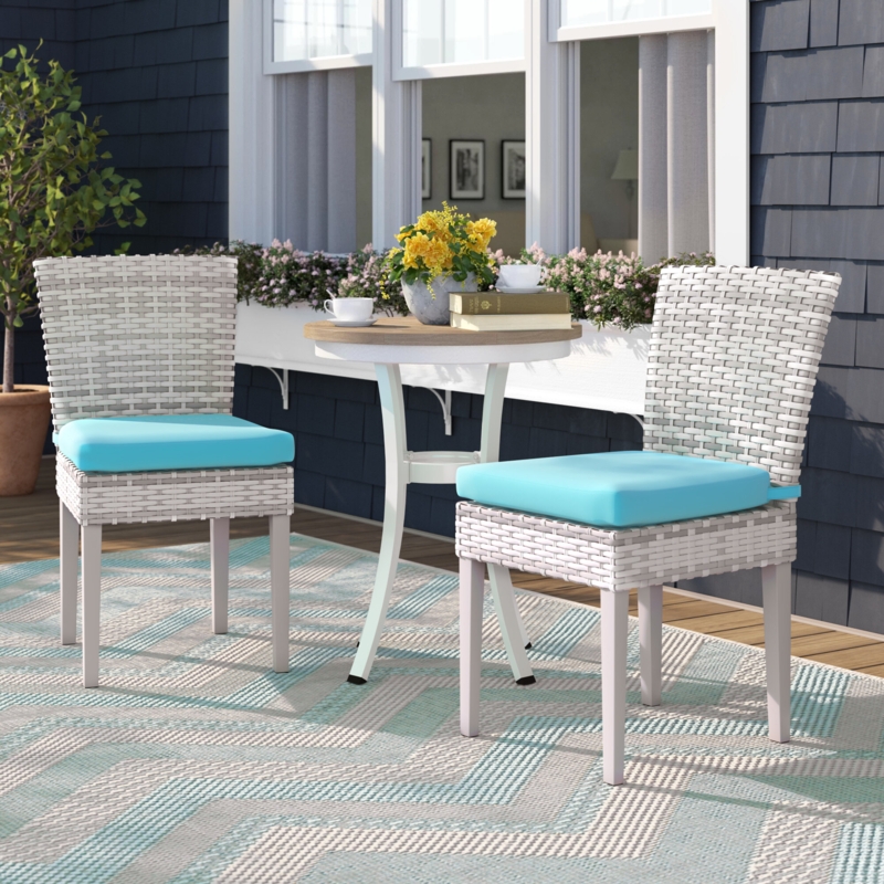Bannister Outdoor Dining Side Chair with Cushion