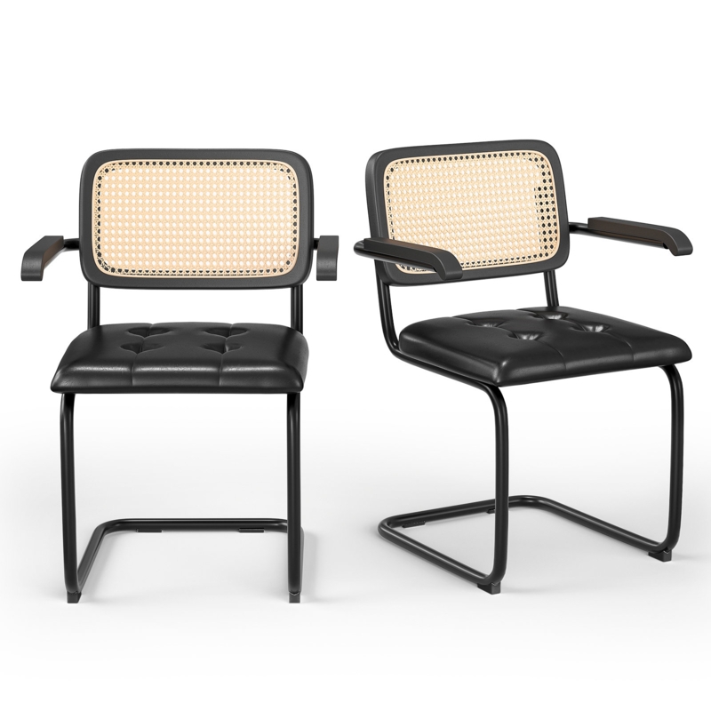 Bashirah Genuine Leather Upholstered Armchair