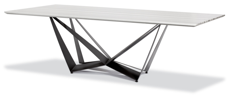 Bertella Marble Top Metal Base Dining Table