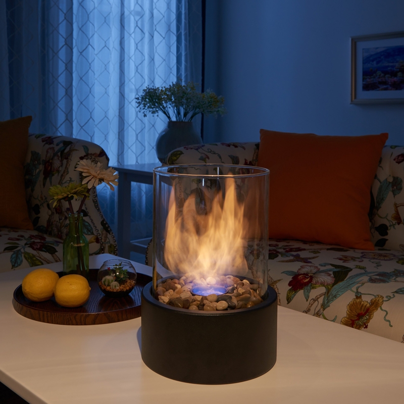 Bio-Ethanol Tabletop Fireplace with Flame Guard
