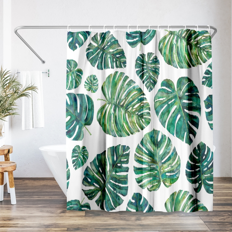 Botanical Shower Curtain Tropical Leaves by Elena O'Neill