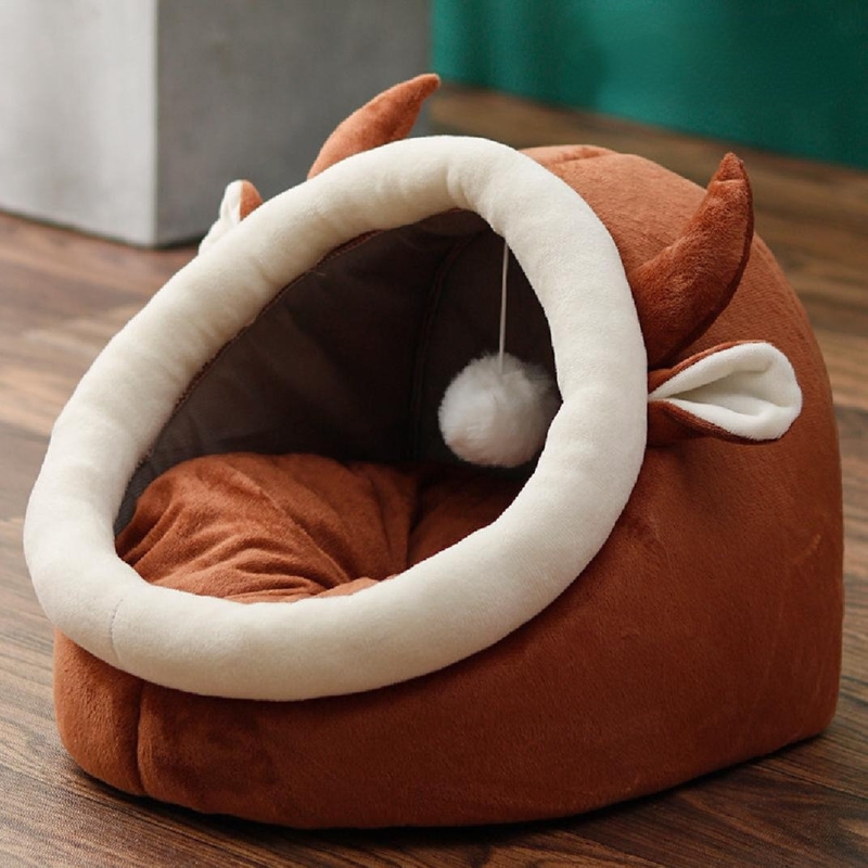 Cat House Four Seasons Universal Summer Cat House Enclosed Cat Kitten Bed Summer Dog House Winter Warmth Luxury Thickening