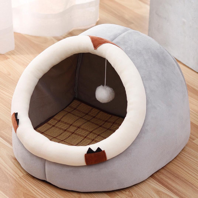 Cat House Four Seasons Universal Summer Cat House Enclosed Cat Kitten Bed Summer Dog House Winter Warmth Luxury Thickening