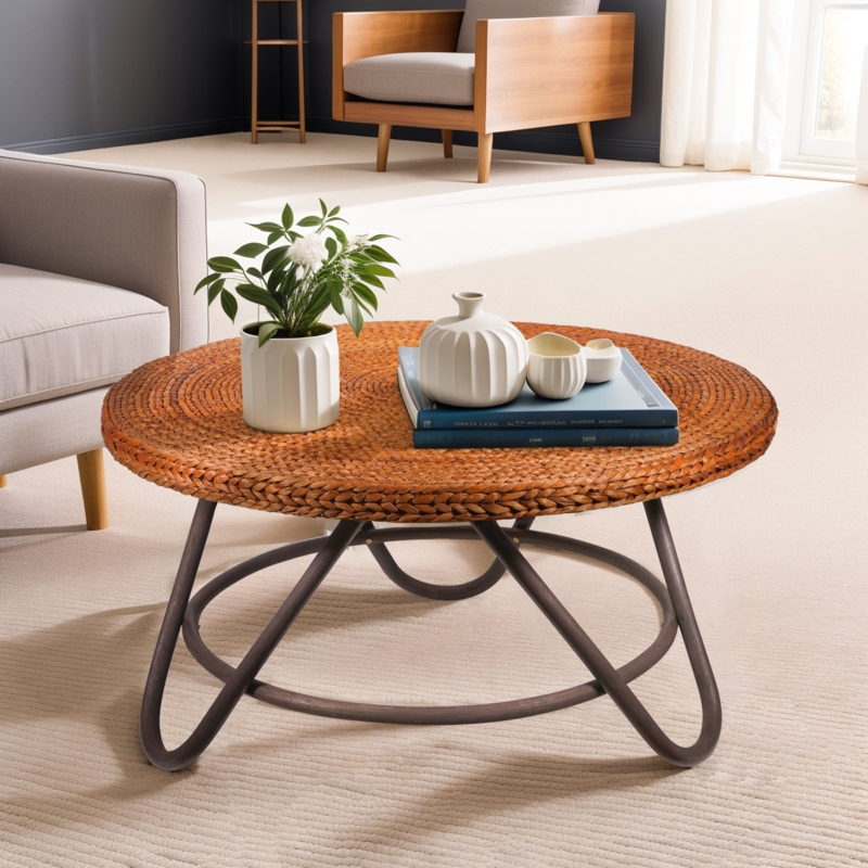Darrie Seagrass Round Coffee Table