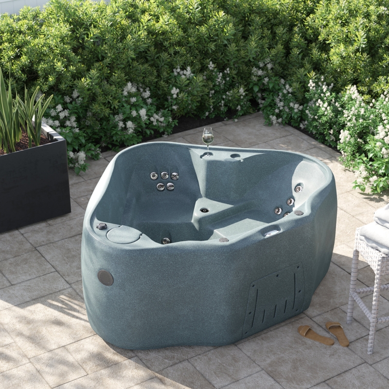 Discover 2-Person 20-Jet Oval Plug & Play Hot Tub with LED Waterfall ...