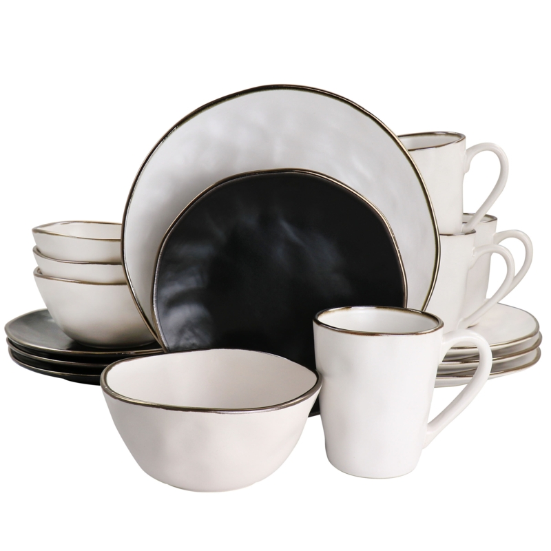 Elama Stoneware Dinnerware Set - Service for 4
