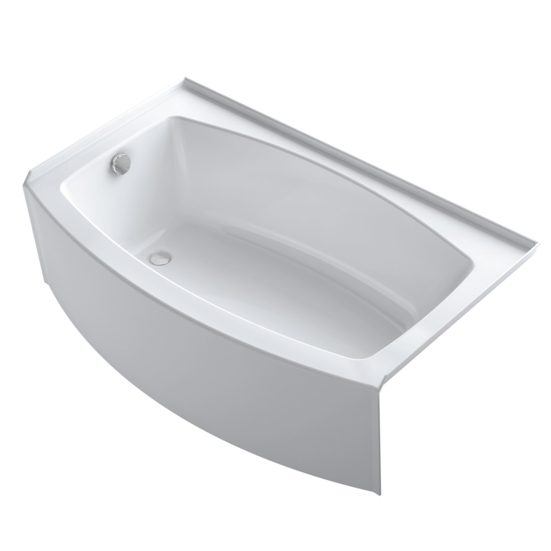 Expanse 60" x 30" Space-Saving Acrylic Alcove Soaking Bathtub