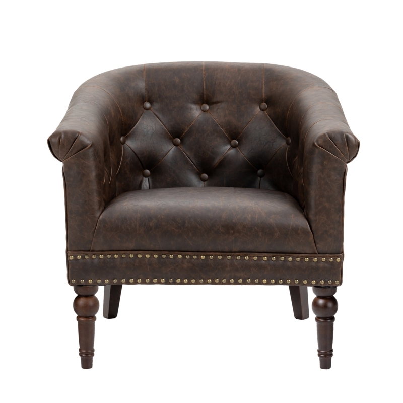 Faux Leather Club Chair