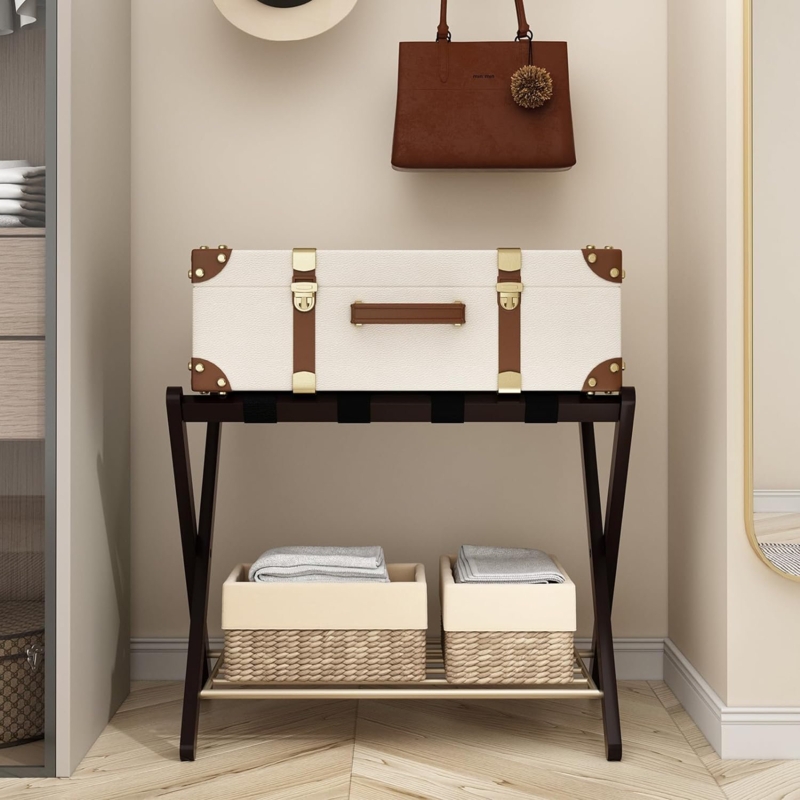 Folding Bamboo Luggage Rack