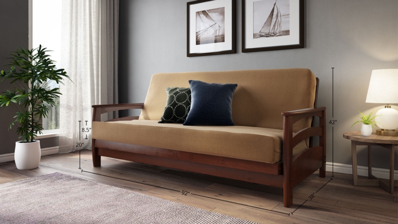 Galena Upholstered Cushioned Futon And Mattress