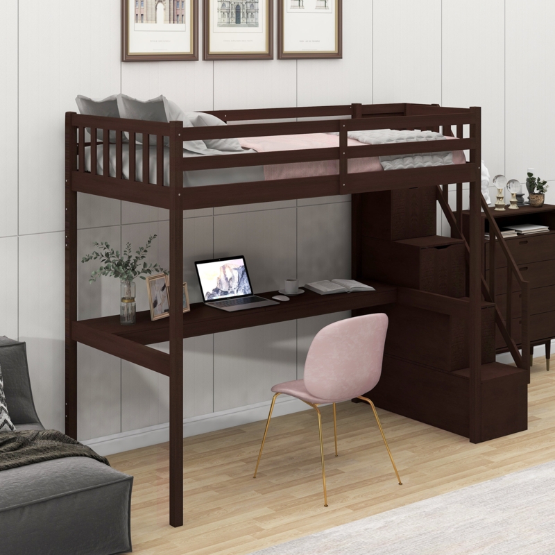 Loft Beds With Stairs And Storage - Foter