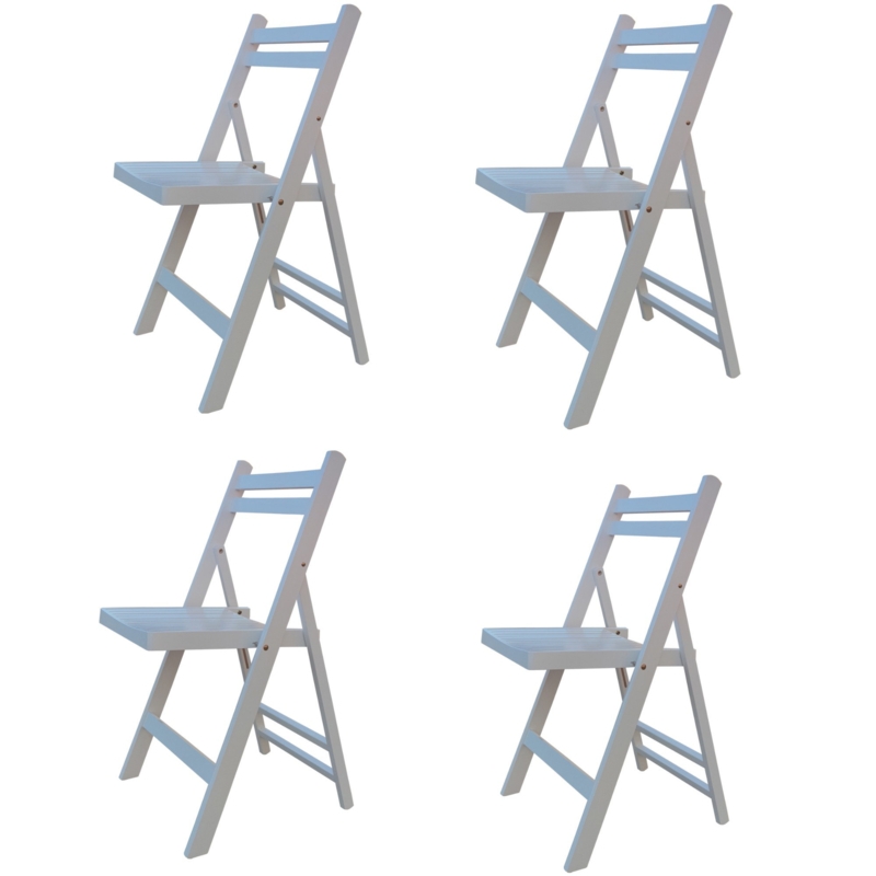 Gurnek Wood Stackable Folding Chair Folding Chair Set (Set of 4)