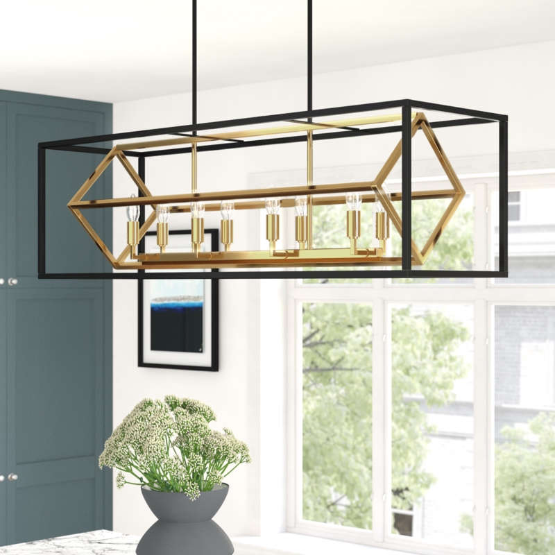 Guzik 8 - Light Dimmable Kitchen Island Square / Rectangle Chandelier
